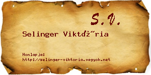 Selinger Viktória névjegykártya